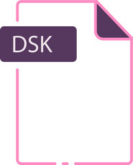Obraz premium DSK File format minimal icon outline