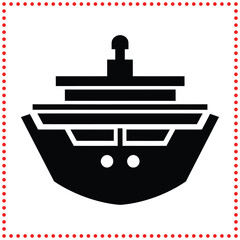 Modern Cargo Ship Silhouette Vector   Perfect for International Shipping Branding, Freight Graphics, and Logos