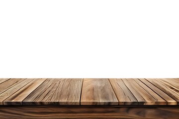 Realistic Wooden Tabletop or Surface Isolated on White Background for Product Display Mockups