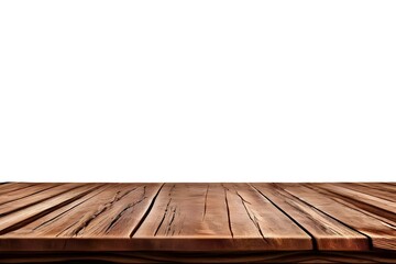 Realistic Wooden Tabletop or Surface Isolated on White Background for Product Display Mockups