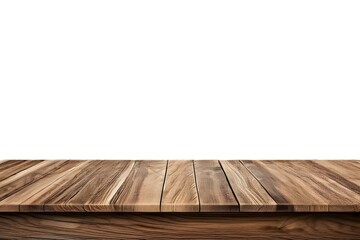 Realistic Wooden Tabletop or Surface Isolated on White Background for Product Display Mockups