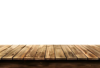 Realistic Wooden Tabletop or Surface Isolated on White Background for Product Display Mockups