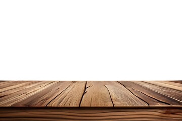 Realistic Wooden Tabletop or Surface Isolated on White Background for Product Display Mockups
