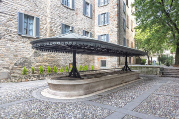 Obraz premium Ancient Wash House in Bergamo Upper City, Italy, Europe.