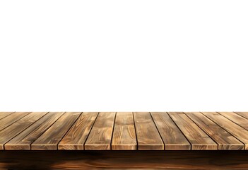 Realistic Wooden Tabletop or Surface Isolated on White Background for Product Display Mockups