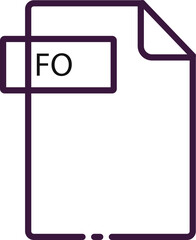 FO File format minimal icon with black outline