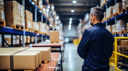 Fototapeta premium Manager overseeing operations in a warehouse