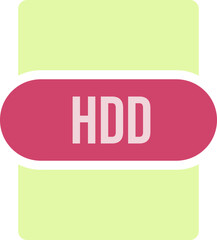 HDD File extension icon rounded and color fill