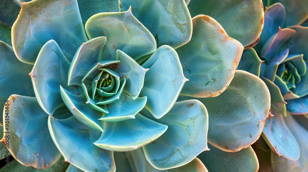 Poster succulent with fibonacci pattern