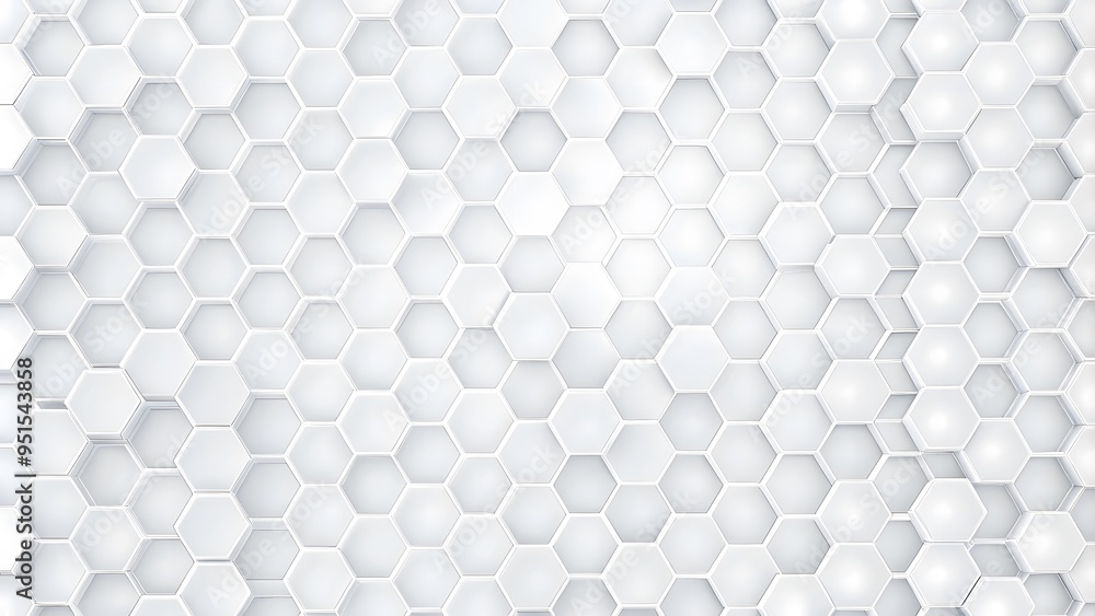 Poster white 3d hexagons hight technology minimalist abstract modern background. sci-fi tech hexagonal bloc