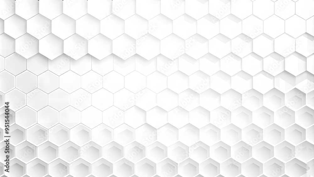 Poster white 3d hexagons hight technology minimalist abstract modern background. sci-fi tech hexagonal bloc