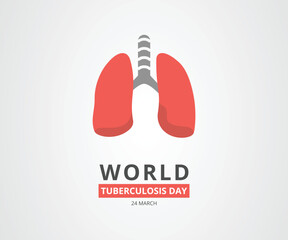 World Tuberculosis Day Vector Illustration. Suitable for greeting card, poster and banner.With papercut style.