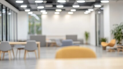 Fototapeta premium Beautiful blurred background of a light modern office interior