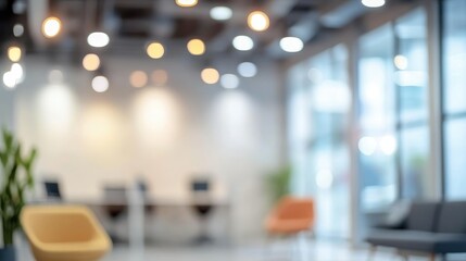 Beautiful blurred background of a light modern office interior
