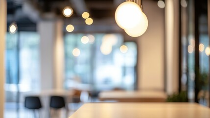 Beautiful blurred background of a light modern office interior