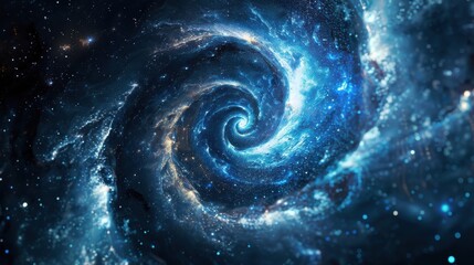 Spiral Galaxy with Fibonacci Spiral