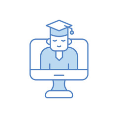 Online Graduation vector icon