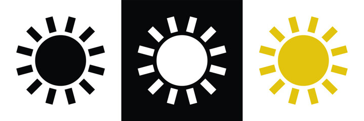 Fototapeta premium Sun icons vector isolated on white background. Shine sun ray set. Sunshine vector sign. Sunset icon collection. Abstract art in eps 10.