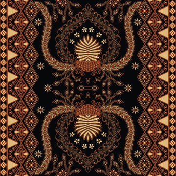 elegant vector Javanese ethnic batik pattern template