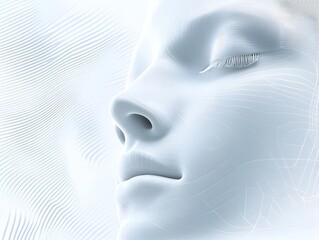 Futuristic Skincare Biotechnology Facial Skincare Advertisement with Advanced Treatments and Sleek Minimalist Design