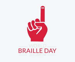 Obraz premium World Braille Day. January 4. Holiday concept. Banner, poster, card, background design.