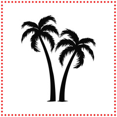 Classic Palm Tree Silhouette Vector   Perfect for Island Themed Branding, Coastal Decor, and Tropical Logos