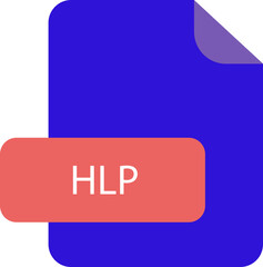 HLP file extension icon rounded corners and deep color