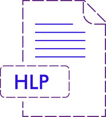 HLP File format icon rounded dashed outline