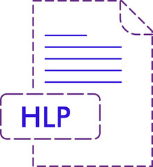 HLP File format icon rounded outline