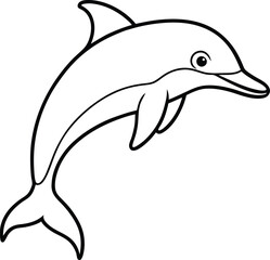 Dolphin outline vector art 