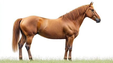 Obraz premium Elegant Chestnut Horse Profile Generative AI
