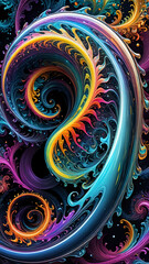 Abstraktion Fraktale Muster 9x16. Hintergrund für das Design 5. © nitroziklop7