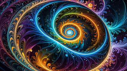 Abstraktion Fraktale Muster 16x9. Hintergrund für das Design 3. © nitroziklop7