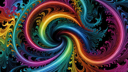 Abstraktion Fraktale Muster 16x9. Hintergrund für das Design 5. © nitroziklop7