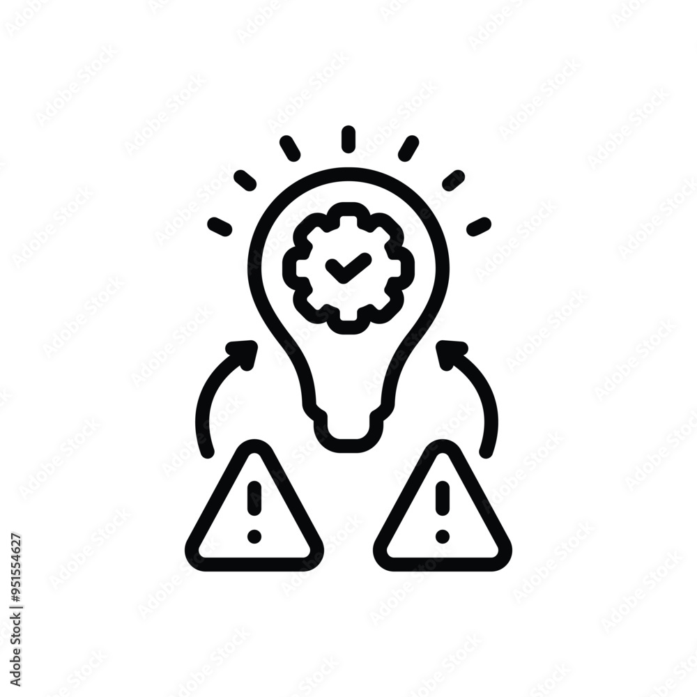 Wall mural black line icon for resolve issues