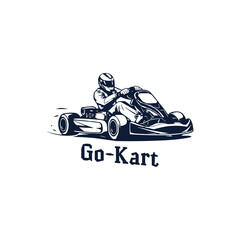 Karting Vector logo design template. Go Kart racing illustration, good for event logo, t shirt design and racing team logo	
