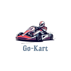 Karting Vector logo design template. Go Kart racing illustration, good for event logo, t shirt design and racing team logo	
