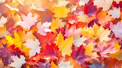 Autumn Leaves Texture Background, Warm Colors, Fall Foliage