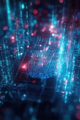 Fototapeta premium Fingerprint on Circuit Board