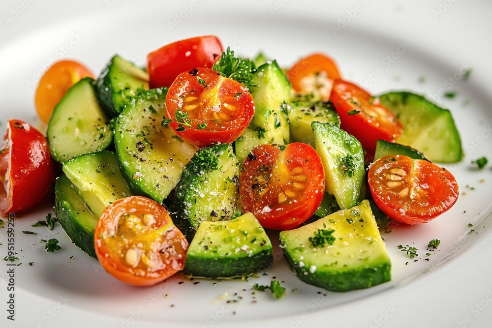 Wall mural Fresh and Vibrant Salad with Avocado and Cherry Tomatoes