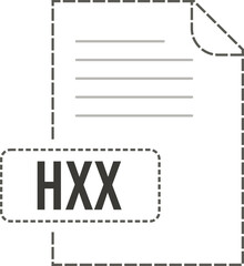 HXX File format icon dashed outline