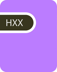 HXX File icon black fill and empty for symbol