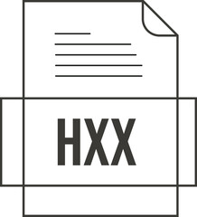 HXX File icon crisp thick outline sharp corners