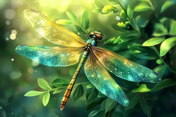 beautifull Dragonfly for wallpaper. HD realistic. 