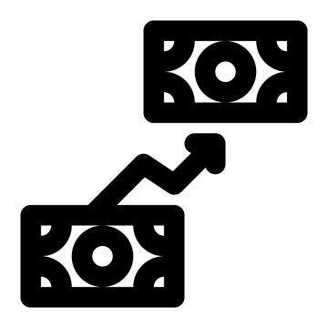 black money bills with rising arrow clip art preview