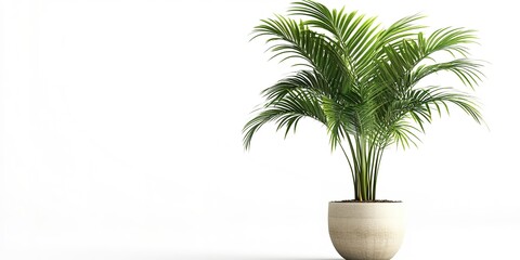 Obraz premium palm tree in a pot isolated on white background 