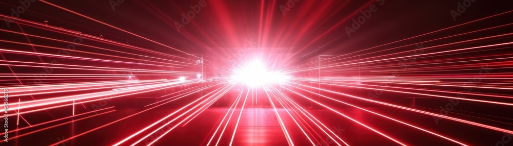 Poster dynamic red light streaks create a stunning visual effect on a dark background, perfect for futurist