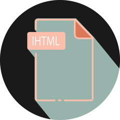 IHTML File fomat minimal icon with circle outside