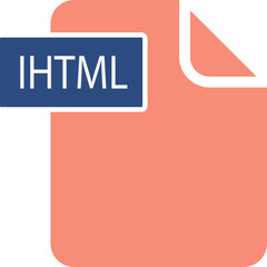 IHTML File format icon rounded shapes and spacing
