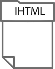 IHTML File format minimal icon with thick outline